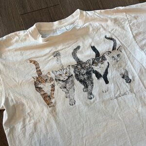Vintage Cat Bum Delta White Cotton T-Shirt Single Stitched